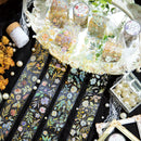 1Pc Retro Plant Flowers Hot Stamping Masking Washi Tape Decorative Adhesive Material Sticker Diy Label Album Diary Scrapbooking
