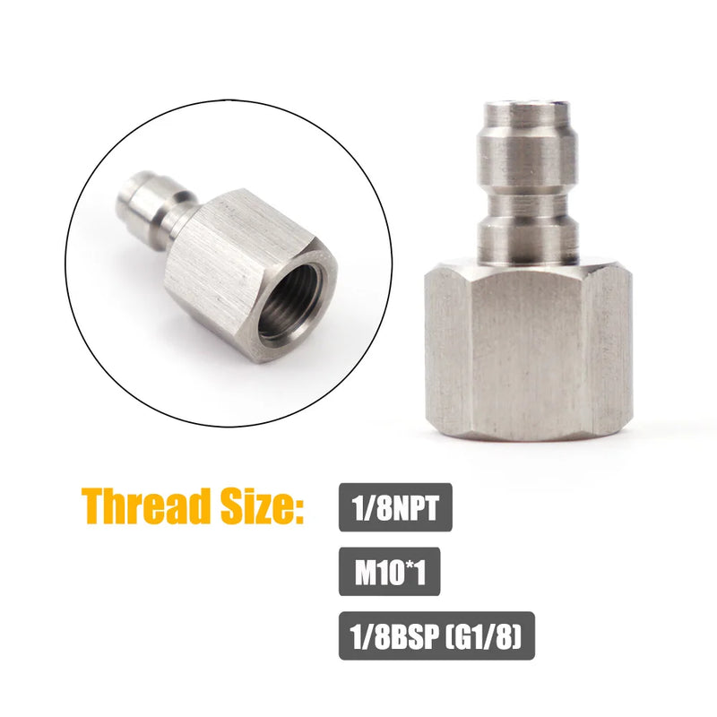 High Pressure 8MM Foster Quick Disconnect Male Female Adaptor Fill Nipple Blind Plug  Thread 1/8NPT&1/8BSP&M10*1