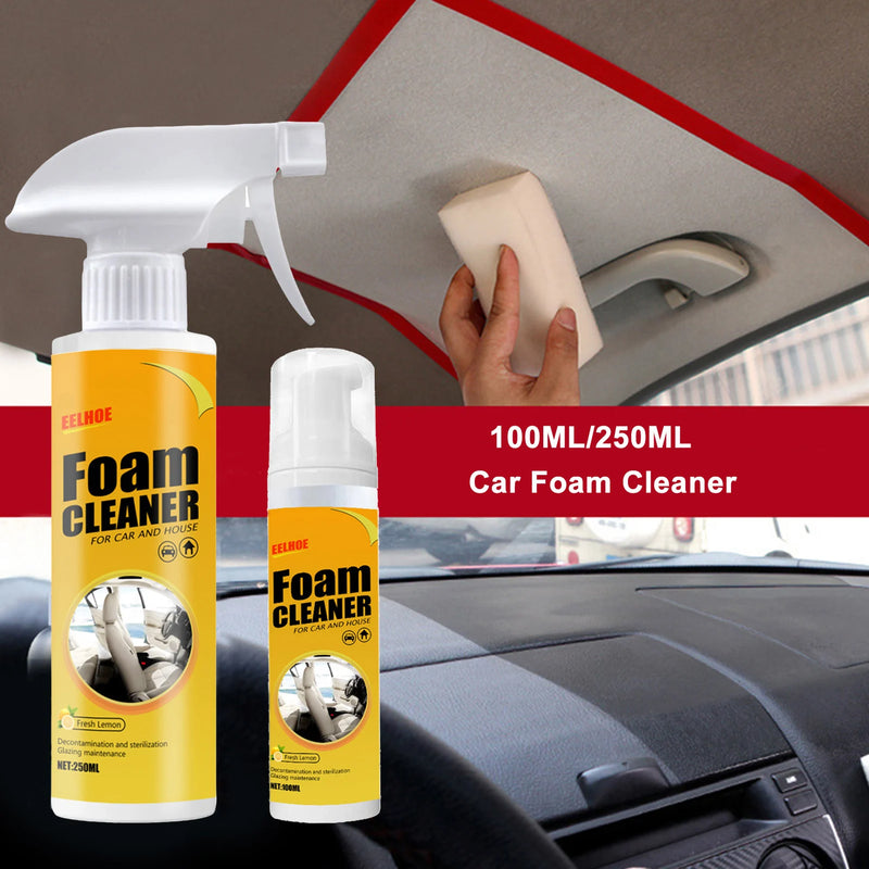 Car Foam Cleaner Auto Interior Cleaning Agent Ceiling Dash Leather Plastic Flannel Woven Fabric Water-free Strong Cleaning Agent