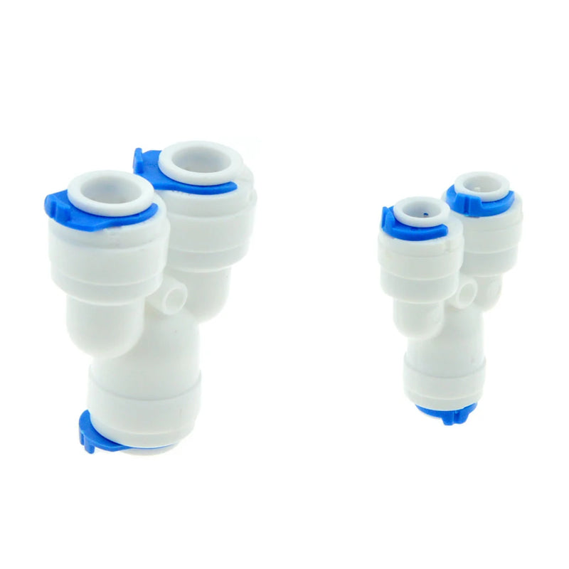 Reverse Osmosis System Y Fitting Quick Coupling Equal 3 Way 1/4" 3/8" OD RO Water Hose Tube Plastic Coupling Connector