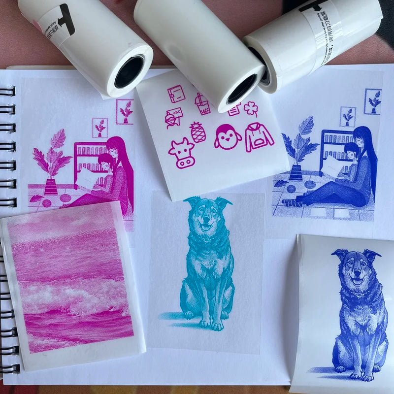 Thermal Paper Color On Clear Mini Printer Transparent Sticker Maker Small Pocket Printer Paper for Children DIY 57mm Photo Print