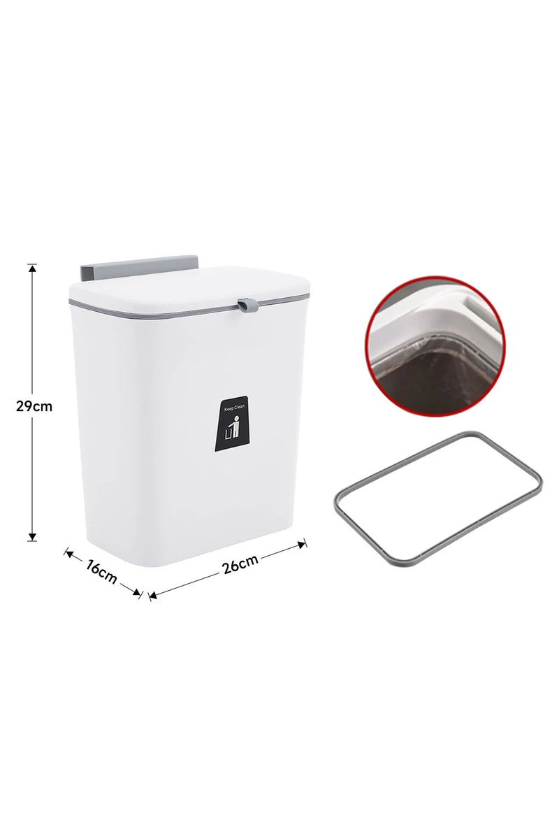 【Lifeideas】Door Hanging Trash Can Kitchen Bathroom Toilet Waste Storage with Inner Barrel Wall Mounted Garbage Rubbish Bin