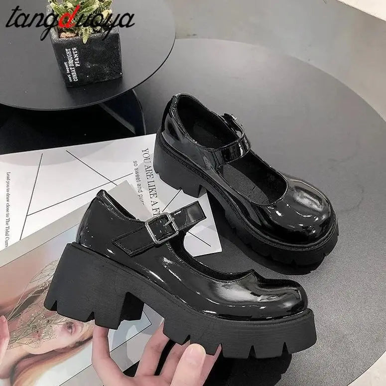 mary janes harajuku lolita shoes low heel women shoes models women's Japanese high heels platform shoes vintage shoes heels 43