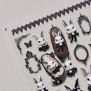 Rabbit Pearl Butterfly 5D Easter Egg Nobility Cute Bunny Soft Relief Self Adhesive Nail Art Decoration Sticker Hot 3D Nail Decal