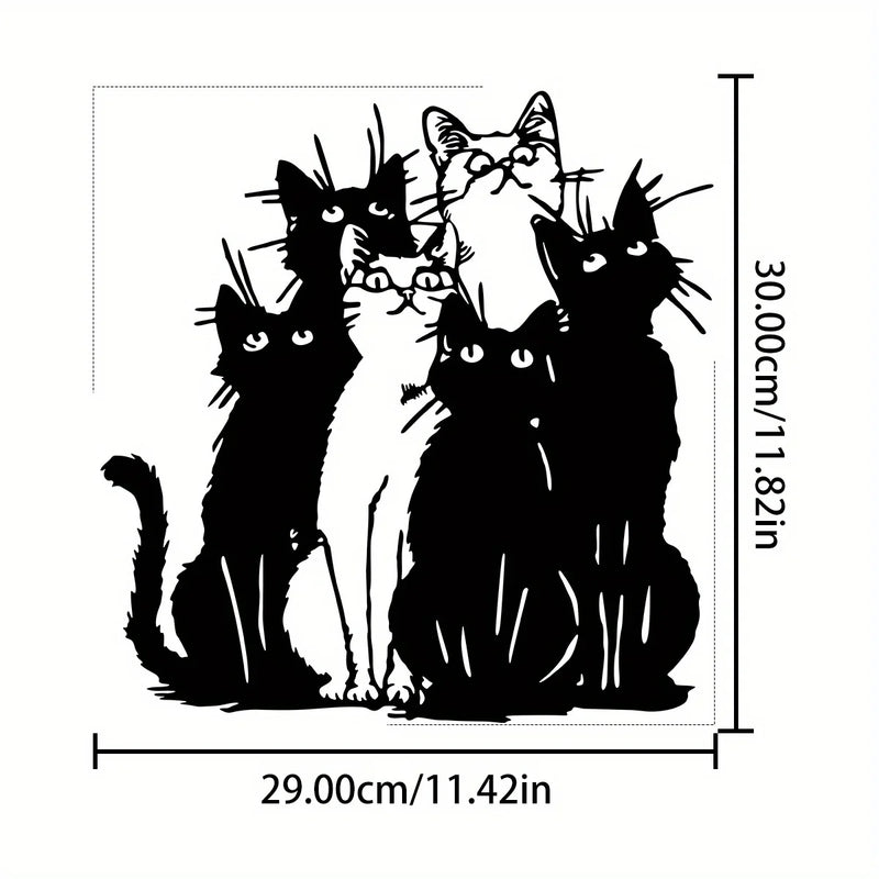 1pc Playful Black Cat Metal Wall Art - Ideal Gift for Cat Enthusiasts, Contemporary Style for Thanksgiving & Christmas Decor