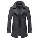 Men's autumn and winter business woolen coat fashion double collar cold jacket thick coat windproof