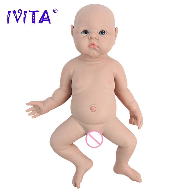 IVITA WG1525 18.5inch 3.29kg 100% Full Body Silicone Reborn Baby Doll Realistic Girl Dolls Soft Baby DIY Blank Children Toys