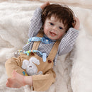 BRASTOY Reborn Painted Reborn Baby Doll Realistic Boy 55cm Silicone Body Can Take Bath