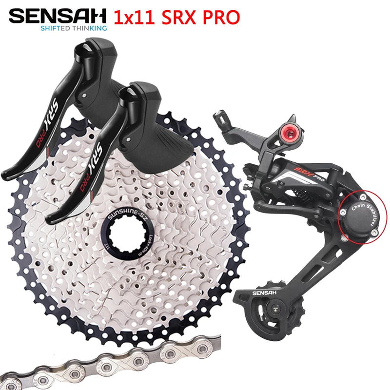 SENSAH 1x11 Speed Gravel Bike Groupset Clutch Derailleur Fit 46T50T 11s Cassette Light Weight Bicycle Shift Brake Road Group Set