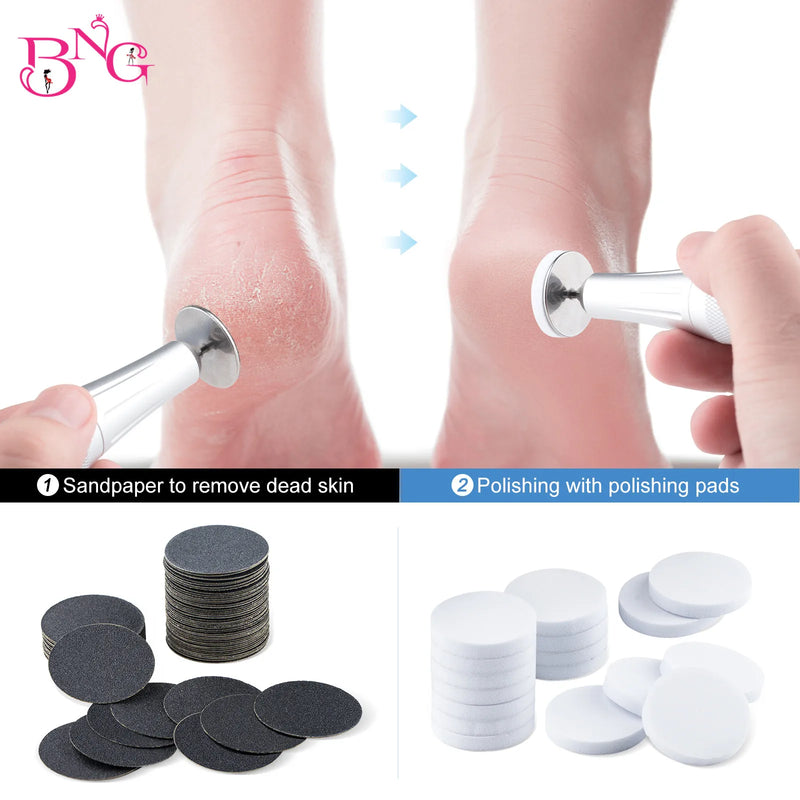 Pedicure Pads Nail Buffing Disc Foot Pedicure Disk Self-Adhesive Replaceable Sandpaper Polishing Files for Nail Foot Care Tools