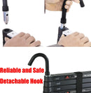 3.8M Telescopic Ladder with hooks, 12.5FT Black Multi-Purpose Folding Aluminium Telescoping Ladder Foldable Ladder Extension