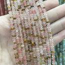 Natural Agates Tiger Eye Chalcedony Jades Stone Round Rondelle Spacer Beads For Jewelry Making Diy Bracelet Accessories 2X4mm