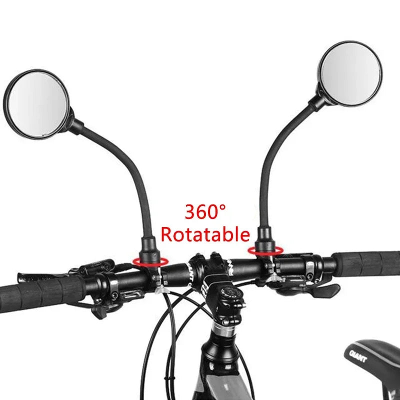 1/2pcs 360° Rotatable MTB Road Bike Motorcycle Bendable Hose Adjustable Rearview Mirrors Long Bicycle Rearview Handlebar Mirrors