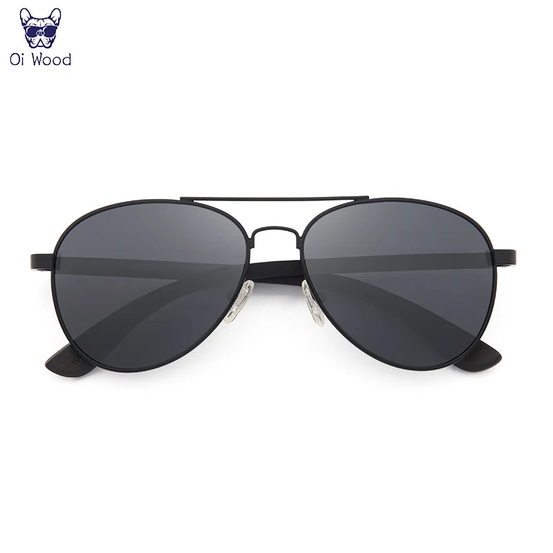Oi Wood Sunglasses Pilot Sun Glasses Men Women Polarized Eyewear Blue Uv400 Lens