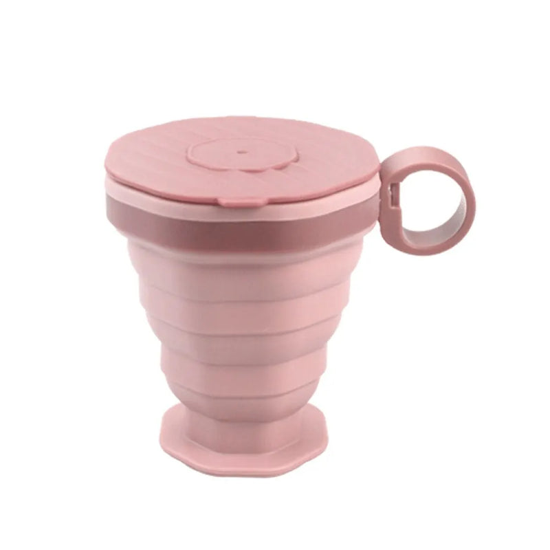 New Folding Coffee Cup Portable Outdoor Folding Water Cup Travel Carrying Cup with Lid Mouthwash Cup