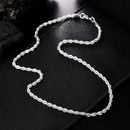 Hot Charms Fine 4MM Rope Chain 925 Sterling Silver Necklaces for Woman Men Classic Fashion Jewelry Wedding Party Holiday Gifts
