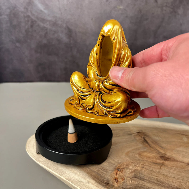 1pc Resin Mystical No-Phase Zen Incense Burner for Office Yoga Meditation Home Decorative Ornament Gifts