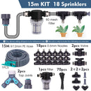 3/8" 9/12mm Misting Cooling System 0.6mm Nozzles Fine Atomizer PE Tubing Filter Self-priming Pump Garden Irrigation Watering Kit