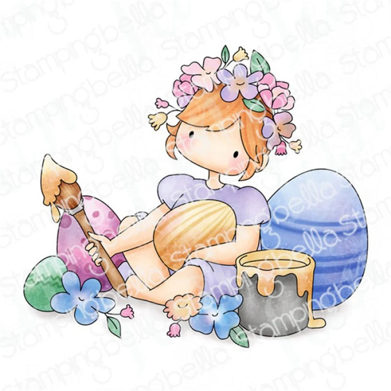 Spring Sentiment Clear Stamps 2024 New Easter Eggs Flowers Metal Cutting Dies Scrapbooking Supplies Greeting Card DIY Handmade