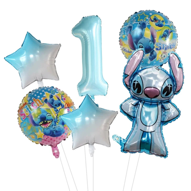 6pcs Disney Lilo & Stitch Party Balloons Stitch 32" Number Balloon set Baby Shower Birthday Party Decorations Kids Toy Gifts