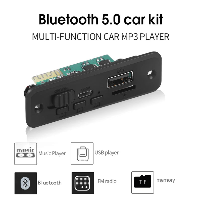 6W DIY MP3 Decoder Board 5V 2x3W Amplifier Bluetooth 5.0 MP3 Player Car FM Radio Module Call Recording TF AUX WMA WAV FLAC APE