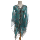 Women Sun Protection Shawl for Cycling Lady Summer Chiffon T-shirt Holiday Leopard Scarf Bikini Blouse Breathable Beach Poncho