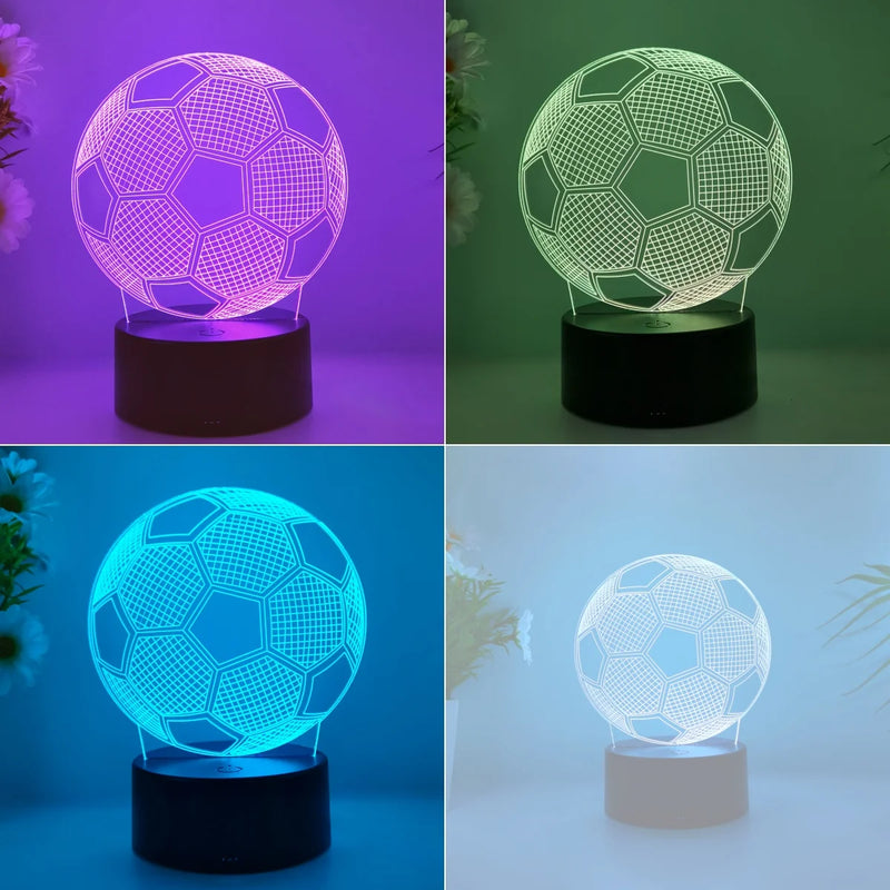 1 football 3D night light, Father's Day, holiday gift table light for family, atmosphere light, companion sleep light.