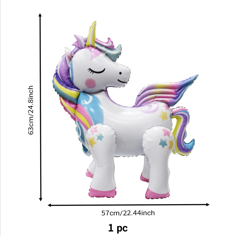 1PC Unicorn Aluminum Film Balloon, Party Scene Decoration, Cute Large Base Unicorn Aluminum Film Balloon, Birthday Photo Props,