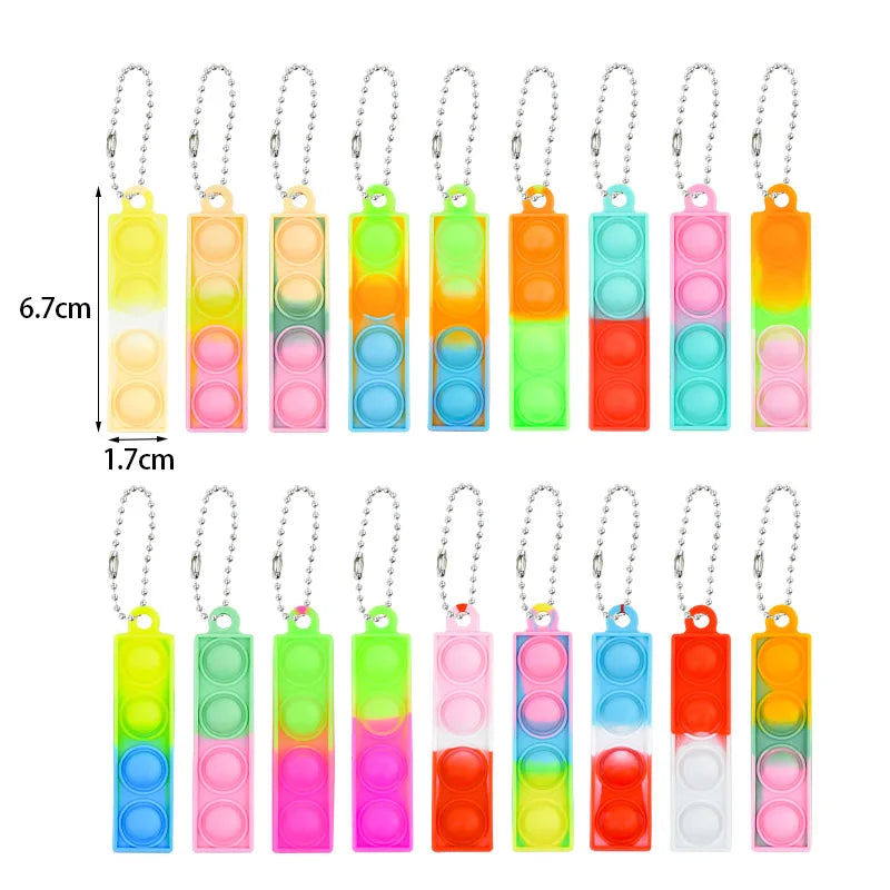 10/30pcs Mini Pop Fidget Toy Pack Dinosaur Party Favors Pop Keychain Stress Relief Toys For Kids Birthday Party Gifts Supplies