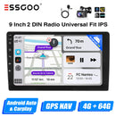ESSGOO 7"/9"/10“ 2 DIN Android 14 4+64G Car Stereo Carplay Android Auto GPS SAT Navi Bluetooth FM RDS Radio WIFI Touchscreen