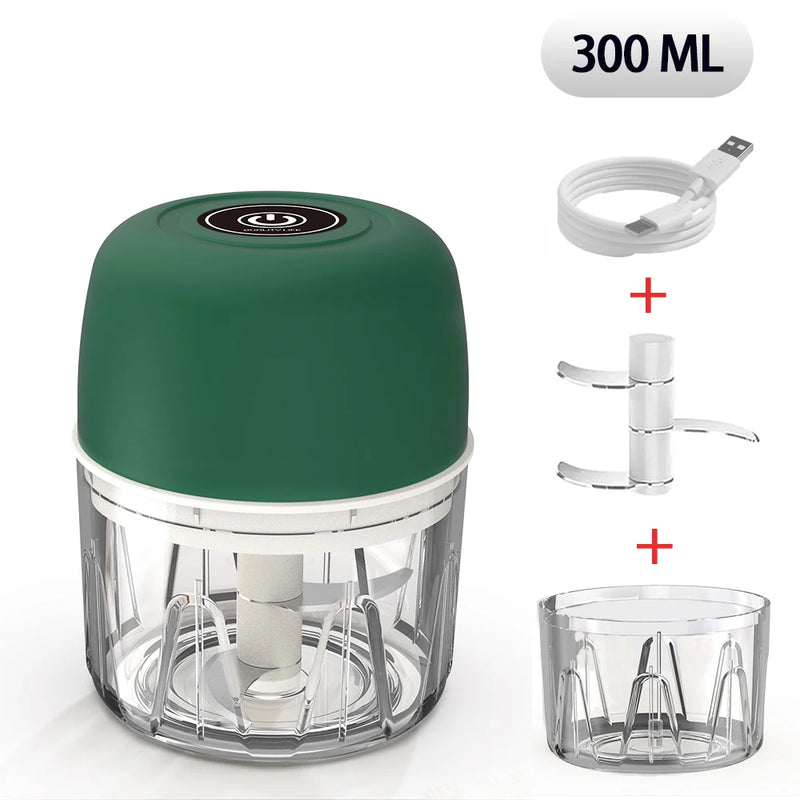 Electric Garlic Chopper Mini Portable Electric Vegetable Garlic Onion Chopper Multifunctional Wireless Electric Food Chopper