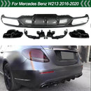 For Mercedes W213 E200 E300 2016-2020 AMG Carbon Style Rear Diffuser with Tailpipe