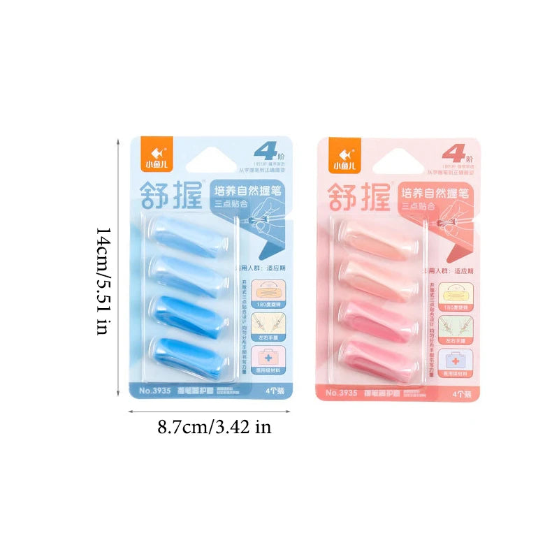 2-4Pcs/Set Soft Silicone Pencil Grasp for Kids Writing Training Posture Correction Learning Aid Stationery Set Beginner Tools