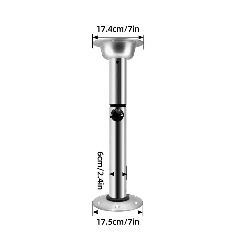 Aluminum Adjustable Table Pedestal Kit Detachable Table Base Stand Leg Base Mount Frame for Caravans, Motorhomes, Yachts