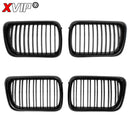 XVIP 2x Double Line Style Car Front Racing Kindey Grilles For BMW E36 LCI 1996-1999 M3 Glossy Black Dual Slats Upper Grilles