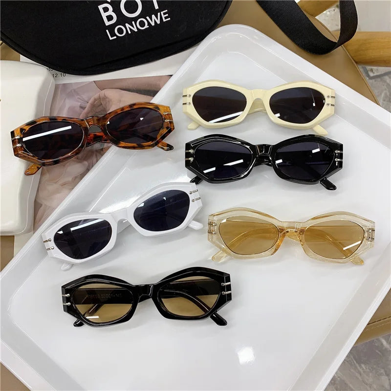 Cateye Vintage Sunglasses For Women Retro Fashion Cat Eye Sun Glasses Anti-UV Travel Fishing Eyewear Oculos De Sol UV400