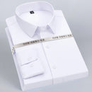 New pure white spring and autumn formal long sleeved men's shirt for business, leisure, fashion, slim fitting, and non ironing