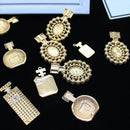 2PC Large Light Luxury Little Fragrance Drop Oil Pearl Perfume Bottle With Diamond Nail Charm Handmade Diy Nail Accessories