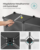 SONGMICS shoe rack with 10 compartments, shoe cabinet, 30x40x30 cm per compartment, narrow, with doors, steel frame, plastic