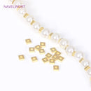 Wholesale 18K Gold Plated Brass Flat Square Spacer Beads Separators For Jewelry Making DIY Bracelets Necklace Beading Supplies