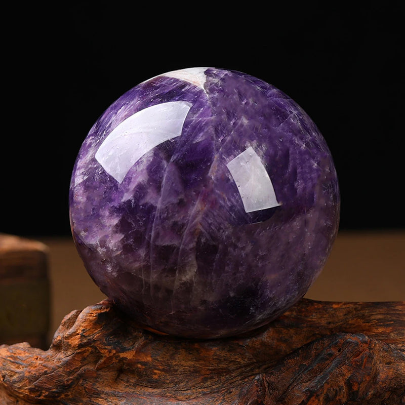 Natural Crystal Ball Fantasy Amethyst Crystal Ball Decoration Polished Home Decoration Exquisite Crafts Gifts Souvenirs Collecti