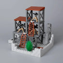 Military MOC Sentry Building Block Soldier Sandbag Fence Cannon Shell Barbed Wire Weapon Rack Training Field Watchtower Toy K018