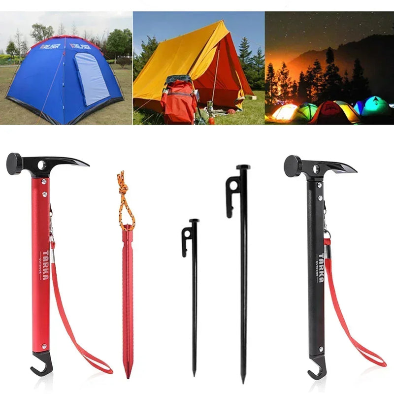 TARKA Camping Hammer Tent Pegs Set Lightweight Hammers Trap Tent Stakes Camping Tent Hammer Nails Outdoor Gadget Accessories