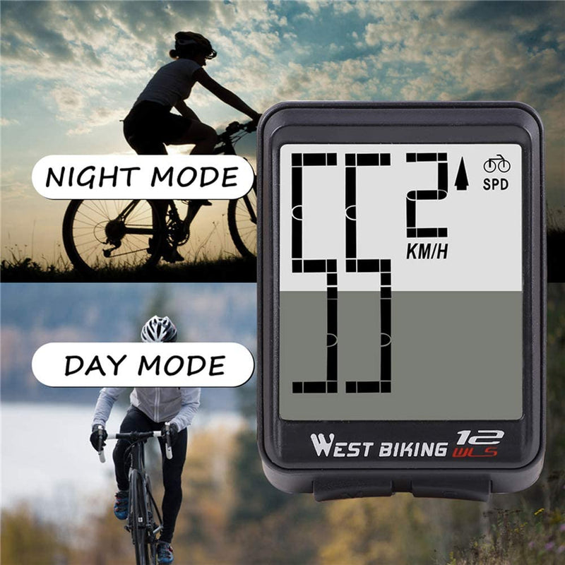 WEST BIKING Bike Computer Multifunction LED Digital Rate MTB Bicycle Speedometer Wireless Cycling Odometer Computer Stopwatch