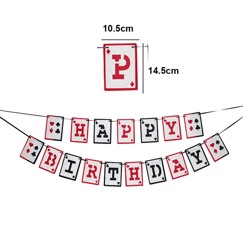 Casino Table Runner Decor Las Vegas Table Cover Poker Night Themed Table Decoration Casino Playing Card Birthday Party Supplies