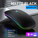 LED Wireless Mouse Rechargeable Silent Bluetooth-compatible Mouse Portable Dual Mode Computer Mice for Laptop Desktop MacBook