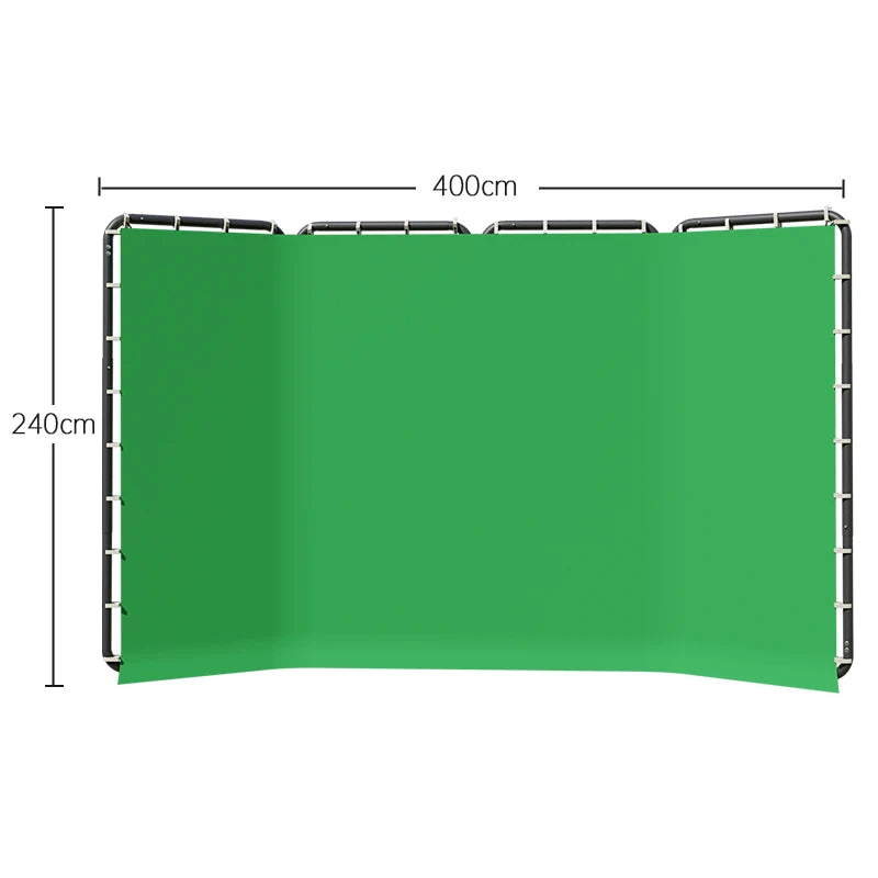 SH Green Screen 2.4X4M Collapsible Chroma Key Backdrop Wrinkle-Resistant Fabric Ultra-Quick Setup background removal for Stream