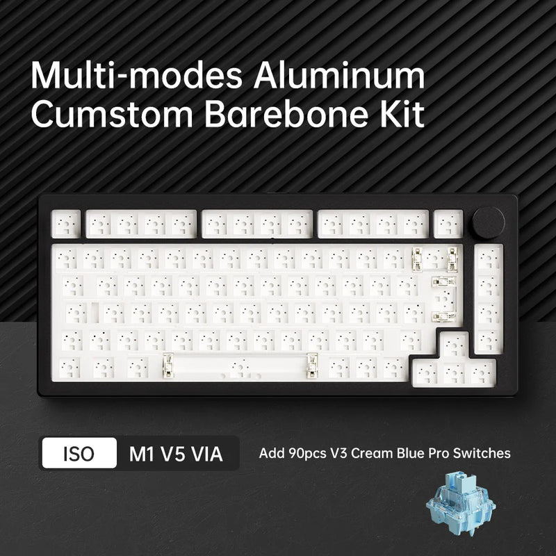 Akko MonsGeek M1 V5 Tri-mode Mechanical Keyboard Barebone Kit VIA 75% 3/5 Pins Customized Hot Swap RGB Rapid Disassemble Gasket