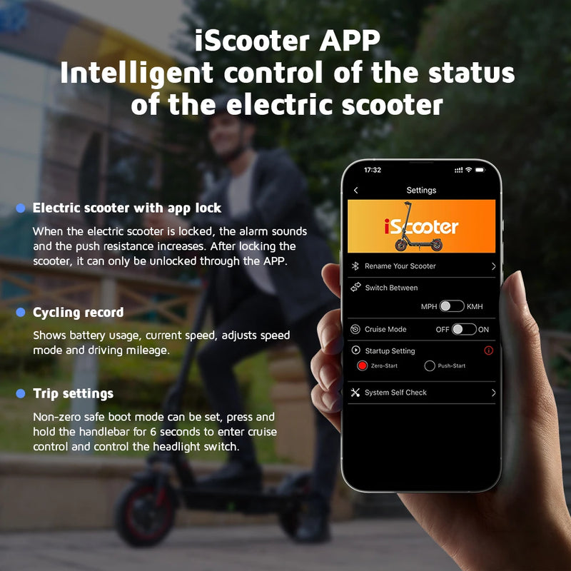I10 Electric scooter engine WOW 36 V 15 Ah foldable 10 inch maximum range 45 km application