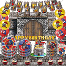 Middle Ages Armored Knight Theme Children's Birthday Party Decoration Supplies Disposable Backdrop Plate Banner Baby Shower Gift